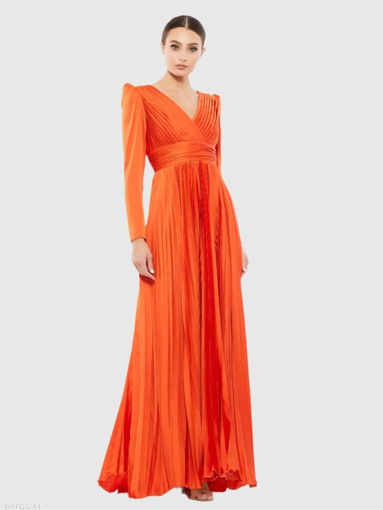 Mac Duggal Dresses & Skirts - Mac Duggal 26542 NWOT Pleated Long Sleeve V-Neck Gown